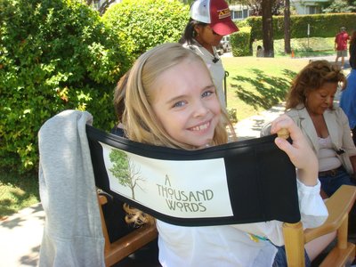 Darcy Rose Byrnes on set of A Thousand Words