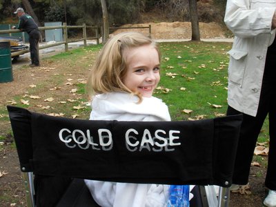 Darcy Rose Byrnes on set of Cold Case