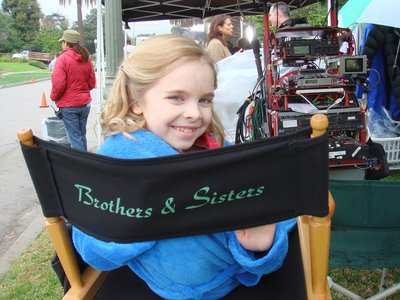 Darcy Rose Byrnes on set of Brothers & Sisters