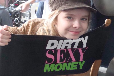 Darcy Rose Byrnes on set of Dirty Sexy Money